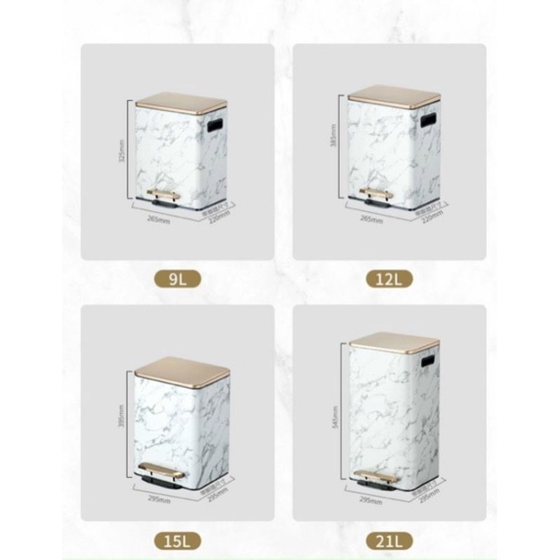 Thùng rác chân đạp thép cacbon phong cách hiện đại