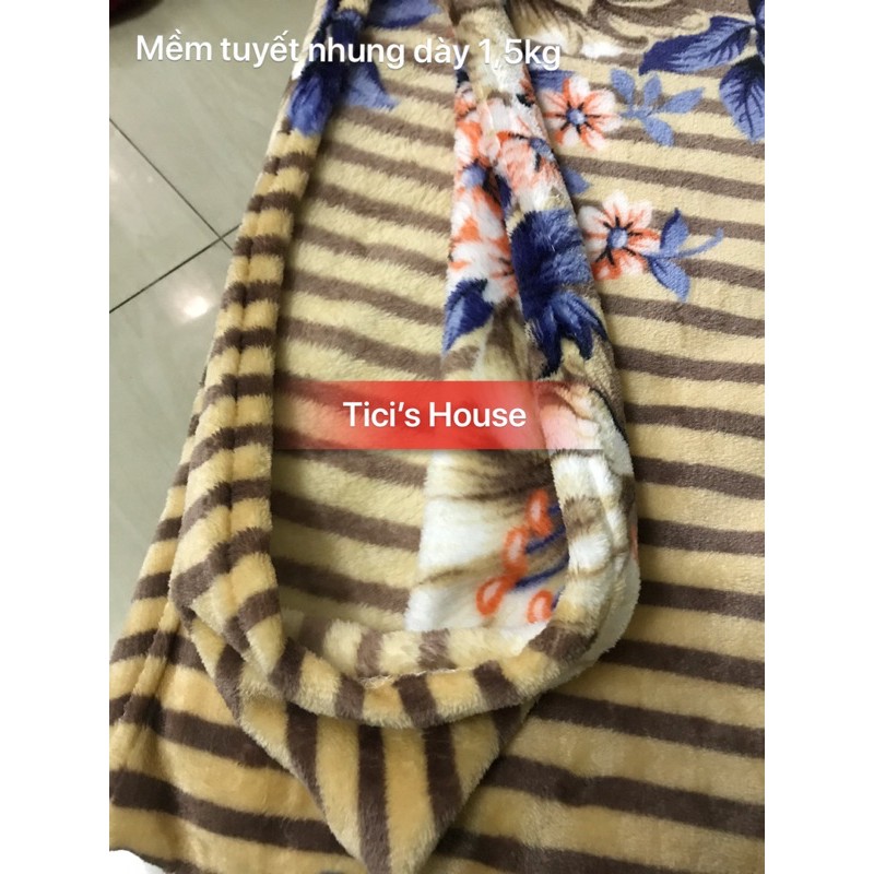 Chăn mền tuyết nhung dày 1,5kg, size 1m9x2m3