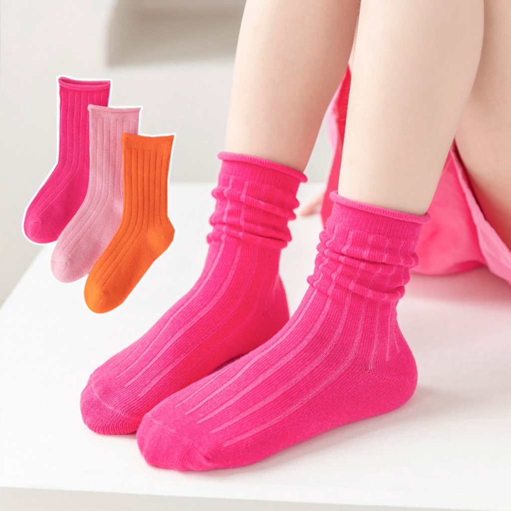 Set tất vớ 3 đôi tất cổ lỡ màu  phong cách Hàn Quốc (TTT-14) Richkidsstore2021