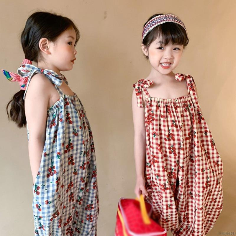 Bộ Áo Liền Quần Dáng Rộng In Hoa Thời Trang Mùa Hè Cho Bé Gái