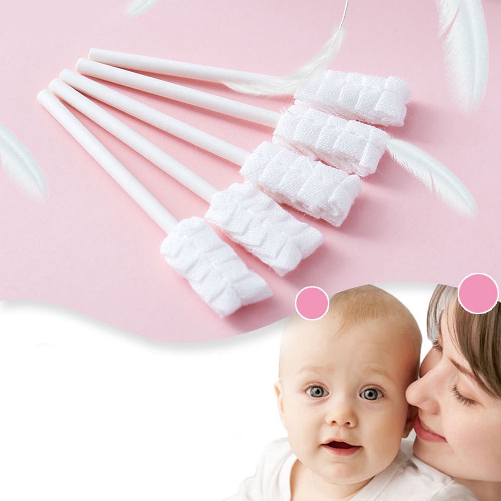 30pcs Baby Tongue Cleaner Disposable Gauze Toothbrush Paper Rod Infant Oral Cleaning Stick Dental Care