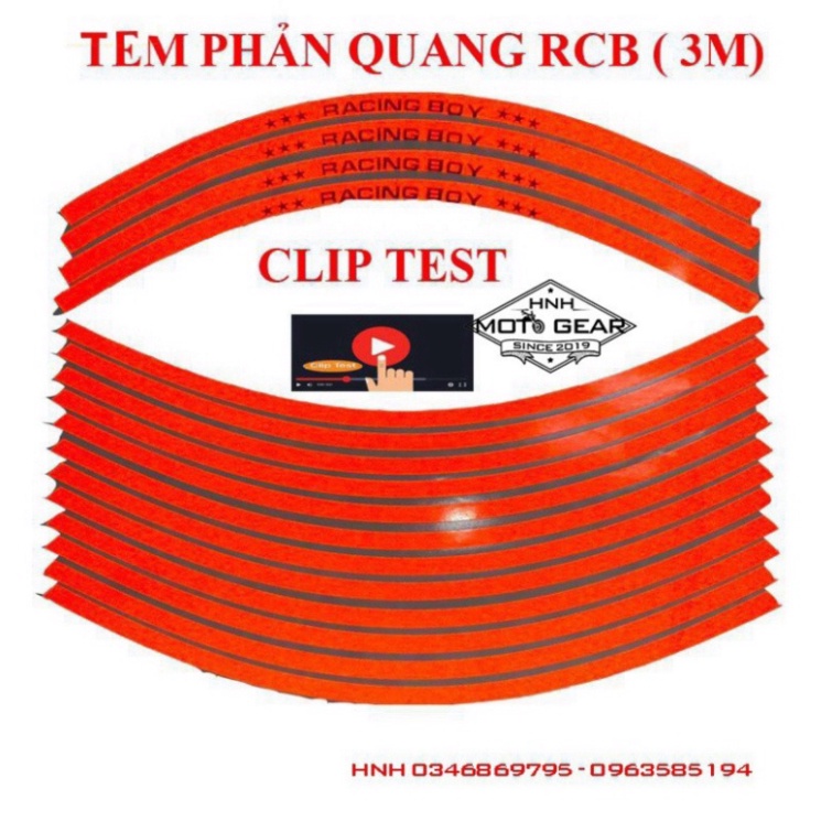 Tem Phản Quang RCB Keo 3M Cho Xe Máy - Ô Tô