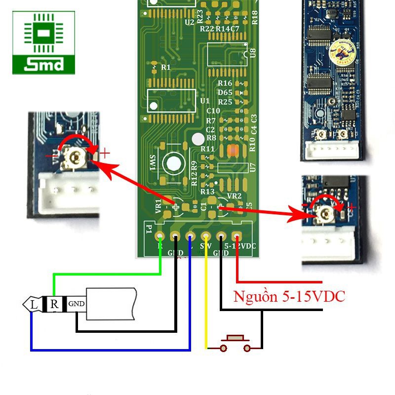 Mạch nháy theo nhạc RGB 2 kênh Mini