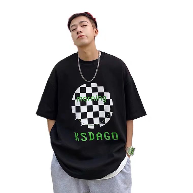 Áo Thun Tay Ngắn Cổ Tròn In Hình Thương Hiệu Thời Trang Cho Nam Size M-5XL