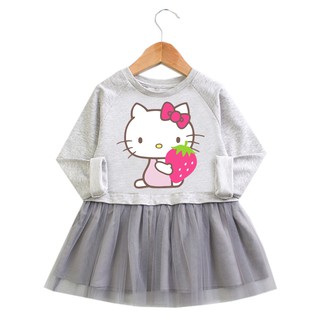 Đầm Cotton HìNh Hello Kitty Cho Bé GáI