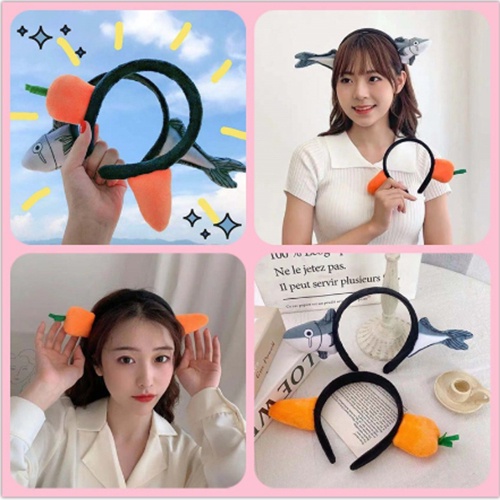 Haimeikang Korean Cartoon Carrot Fish Funny Headband Cute Fashion Wash Face Ladies Hair Accessories