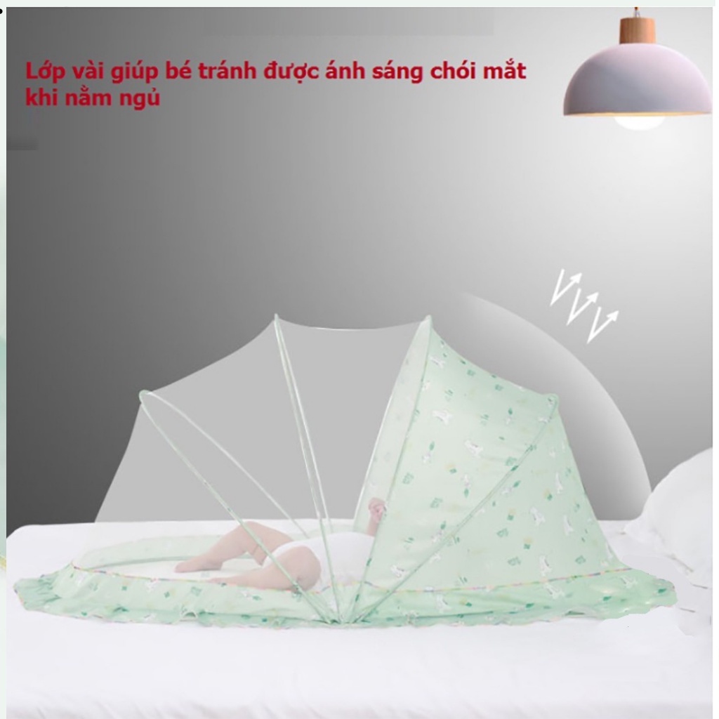 màn chụp cho bé, Màn chụp gấp gọn cho bé sơ sinh gấp gọn mẫu họa tiết cho bé