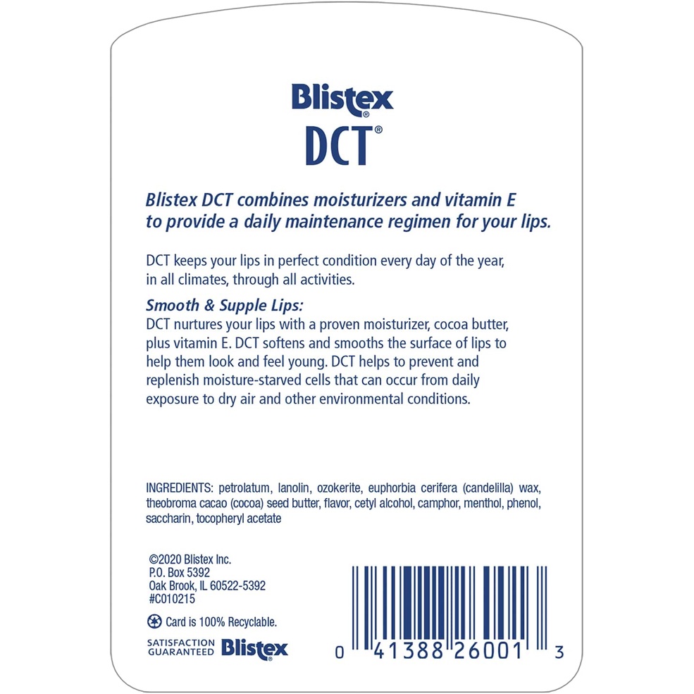 Blistex DCT Daily Conditioning Treatment - Kem dưỡng ẩm môi chuyên sâu chiết xuất bơ hạt mơ 7.08g
