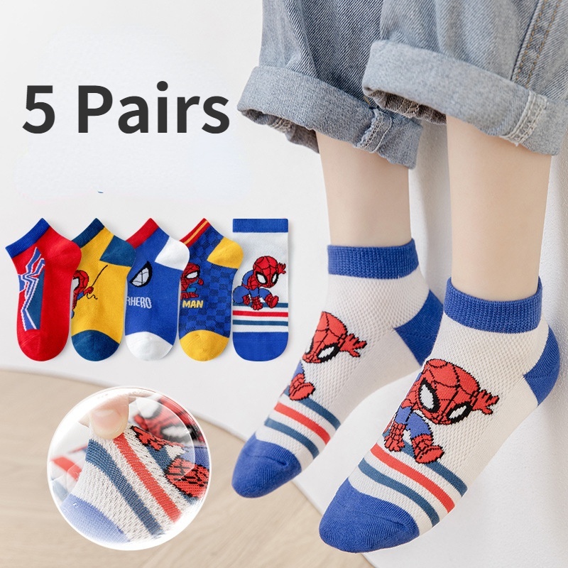 Set 5 Đôi Tất Ống Họa Tiết Hoạt Hình Thời Trang Xuân Thu Cho Bé Trai