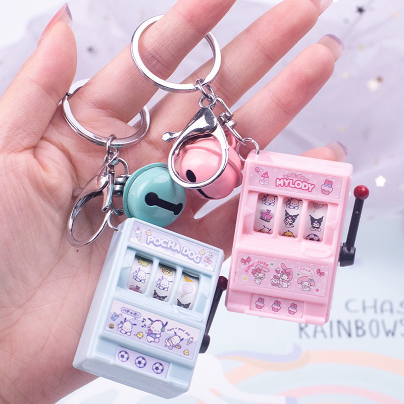 SANRIO Móc Khóa Gắn Máy Chơi Game Mini Tạo Hình Melody Cinnamoroll Kuromi Dễ Thương
