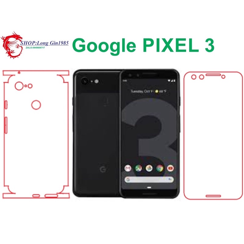 Google Pixel 3 miếng dán trong Ppf mặt sau và mặt trước chống va đập chống trầy xước tốt