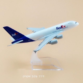 Mô hình máy bay tĩnh a380 fedex 16cm