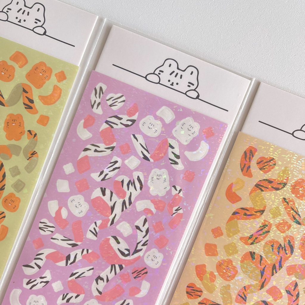 Peach 1Pcs Cute cat ribbon sticker Idol fan CAM decorative material Journal Scrapbook Decor Sticker