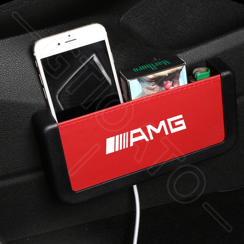 GTIOATO Cho AMG Hộp Đựng Điện Thoại Trên Oto Hộp Đựng Điện Thoại Trên Xe Túi Đựng Điện Thoại Trên Ô Tô HộP ĐựNg Đồ TrêN Ô Tô Khay ĐựNg Đồ Ô Tô Phụ Kiện Xe Hơi Cho Mercedes Benz W124 W204 C300 GLC300 W212 S500 Benz AMG W205 W203 E300 CLA AMG