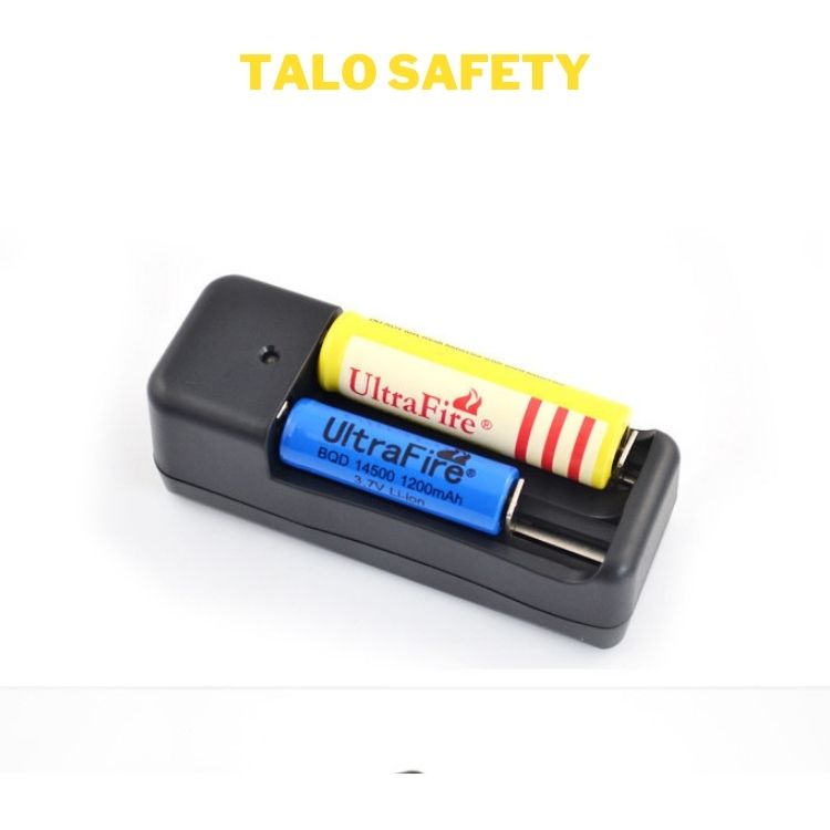 Sạc 2 khe pin 18650 16340 14500, 26650 cho đèn pin siêu sáng quạt mini