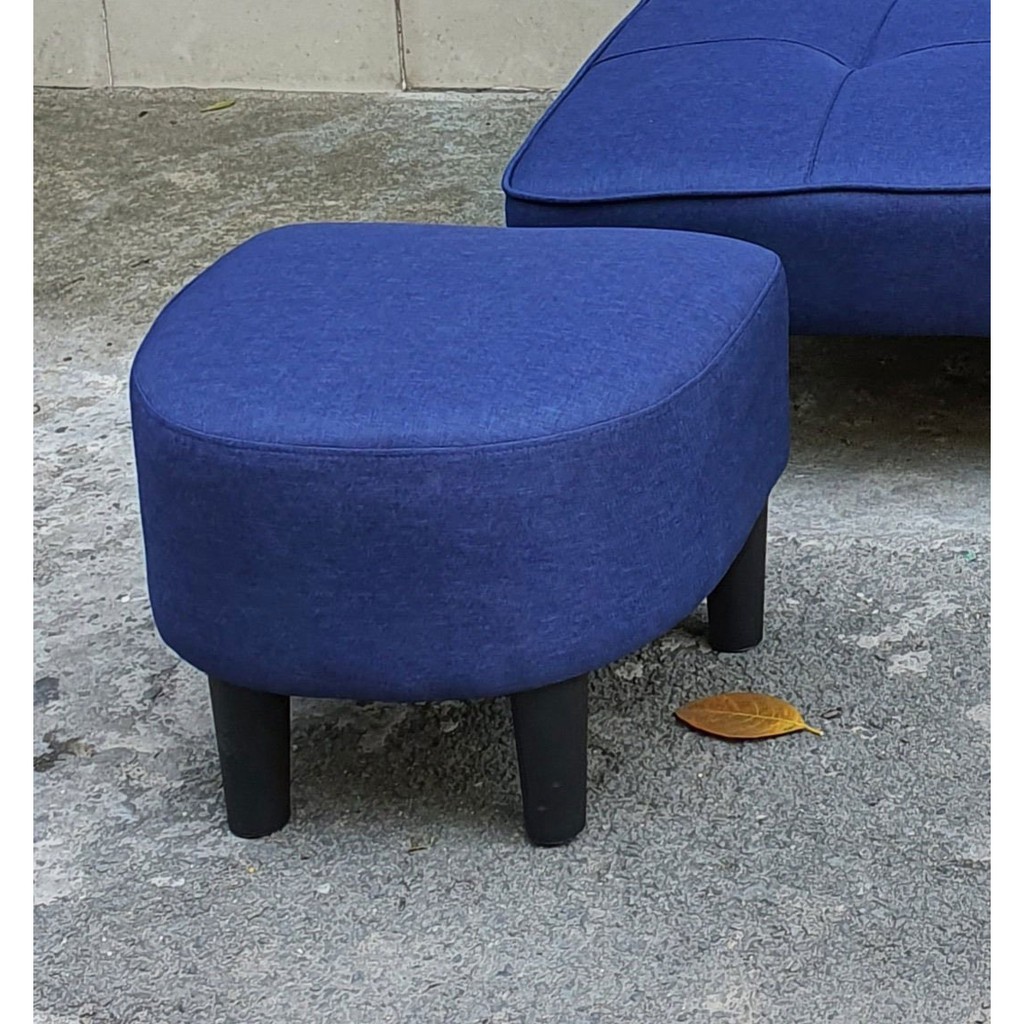 Bộ sofa bed kèm 2 ghế đôn con, Vải bố mịn, Màu xanh navy (Gía gồm 1 ghế dài và 2 ghế con)