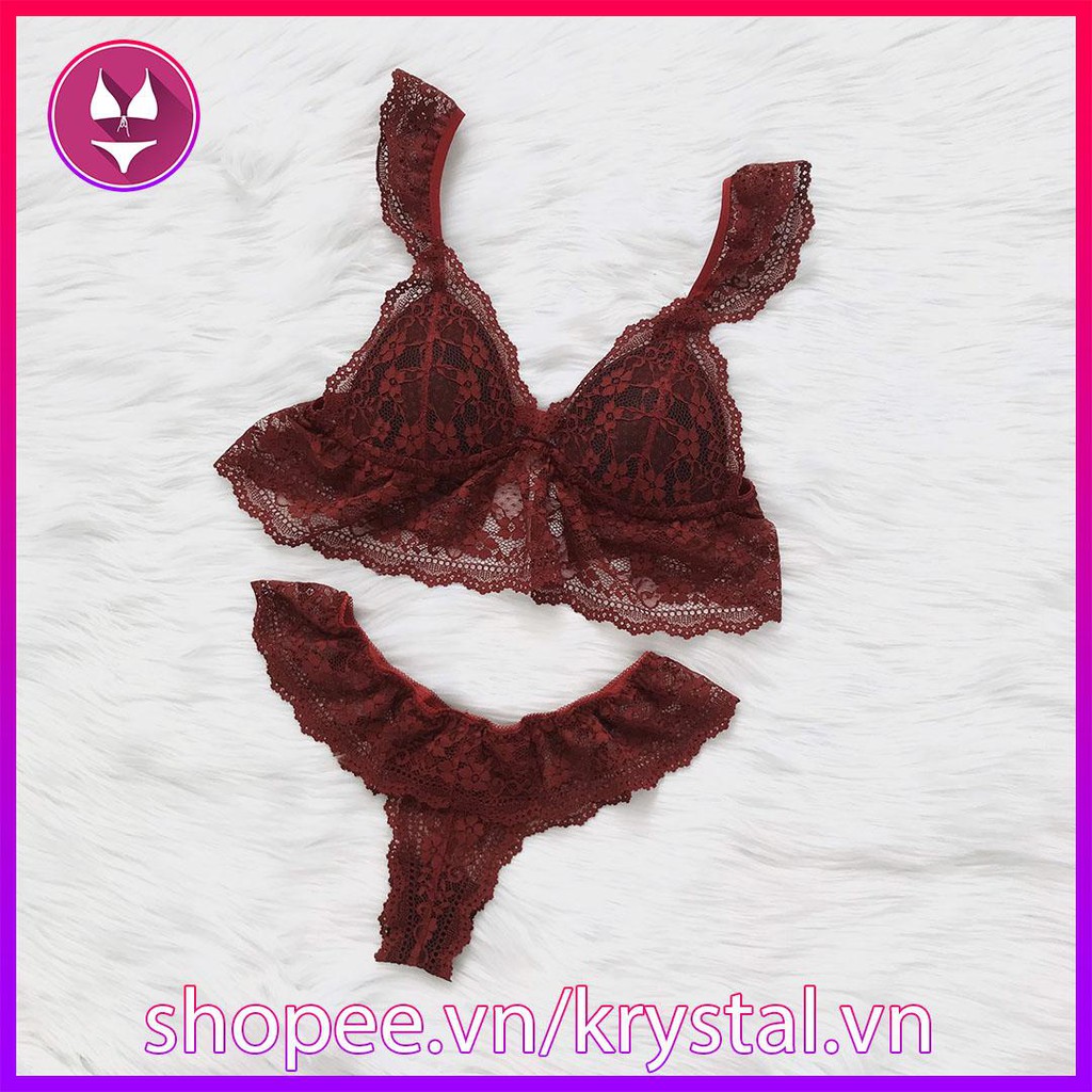 Bộ đồ lót ren không gọng mút vừa nâng ngực màu trắng tinh khôi sexy gợi cảm KRYSTAL Bralette Princess KB01 | BigBuy360 - bigbuy360.vn