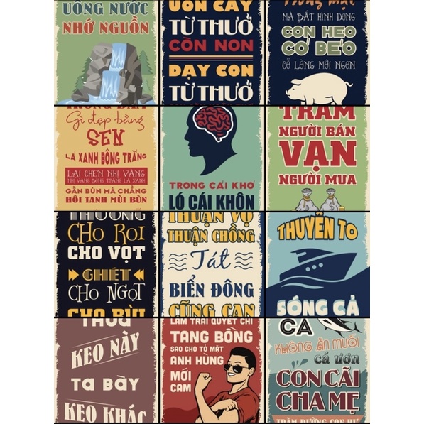 DECAL POSTER DÁN TƯỜNG TRANG TRÍ CỬA HÀNG/CAFE CỔ ĐIỂN VINTAGE