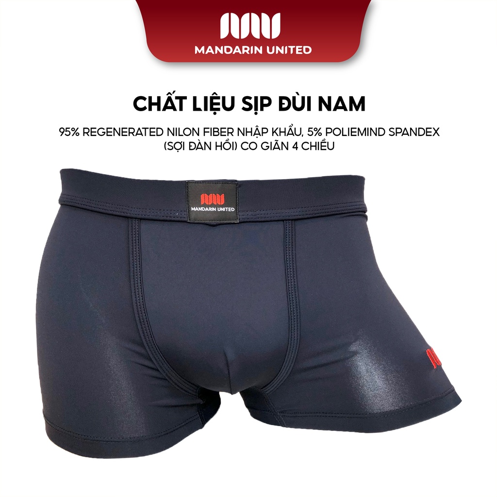 Quần lót nam MANDARIN sịp đùi trơn vải thun lạnh co giãn đa chiều - 02222