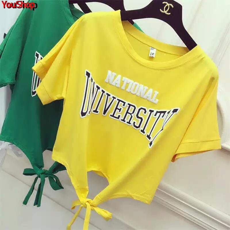 Half Sleeve 2019 New Korean Summer Bow Tie Tie Tops Women Short Sleeve Loose Net Red T-Shirt Ins