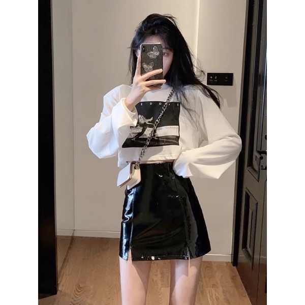 Áo thun croptop dài tay hàng Quảng châu loại 1