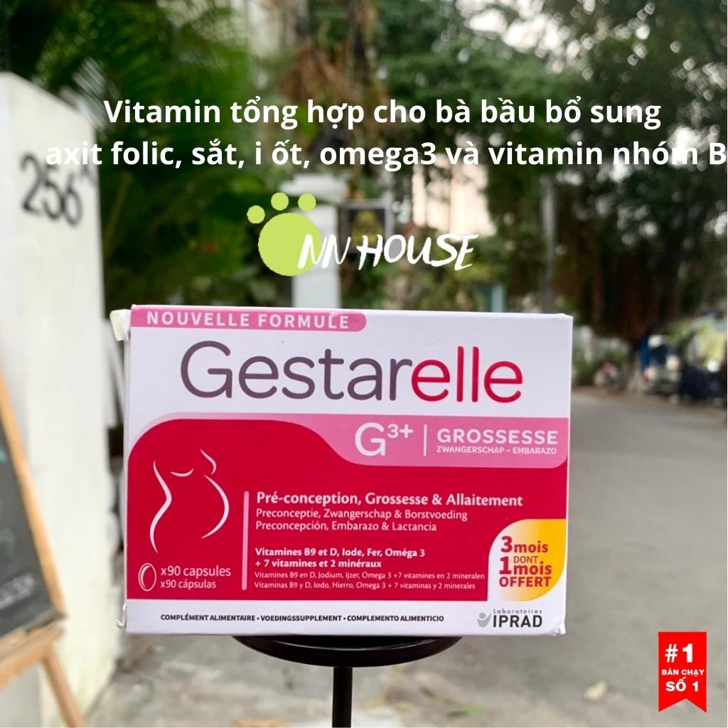 Vitamin tổng hợp cho bà bầu Gestarelle G3+ bổ sung axit folic B9,sắt,i ốt,omega 3,vitamin d,B1,B2,B6,B8,DHA multivitamin