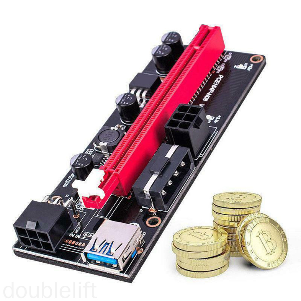 PCI-E Riser Board 1X to 16X Extender 6-pin Adapter Card PCI-E GPU Extender Board Computer Accessory doublelift store