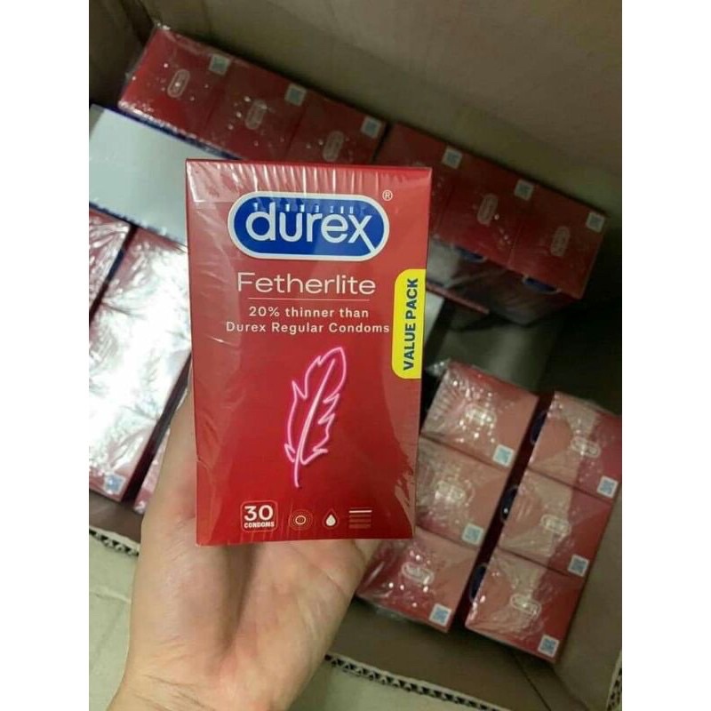 (Mẫu mới) Bao cao su Durex nội địa Úc siêu mỏng hộp 30 cái