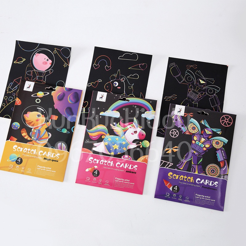 Tranh cào nghệ thuật độc đáo cho bé - SCRATCH ART CARDS