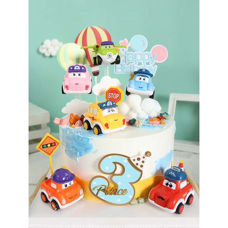 Set trang trí 6 xe oto con sắc màu