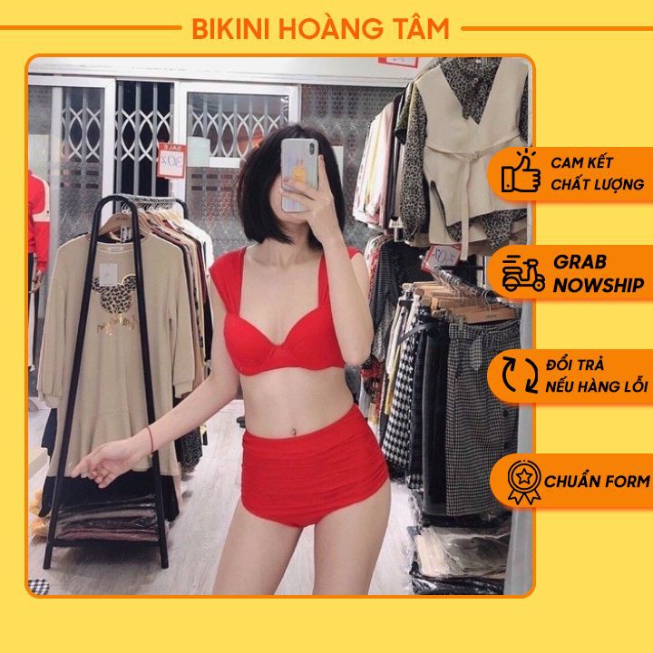Bikini biển 2 mảnh  Tôn Dáng  Đồ bơi có mút ngực dày cùng quần nhún lưng cao