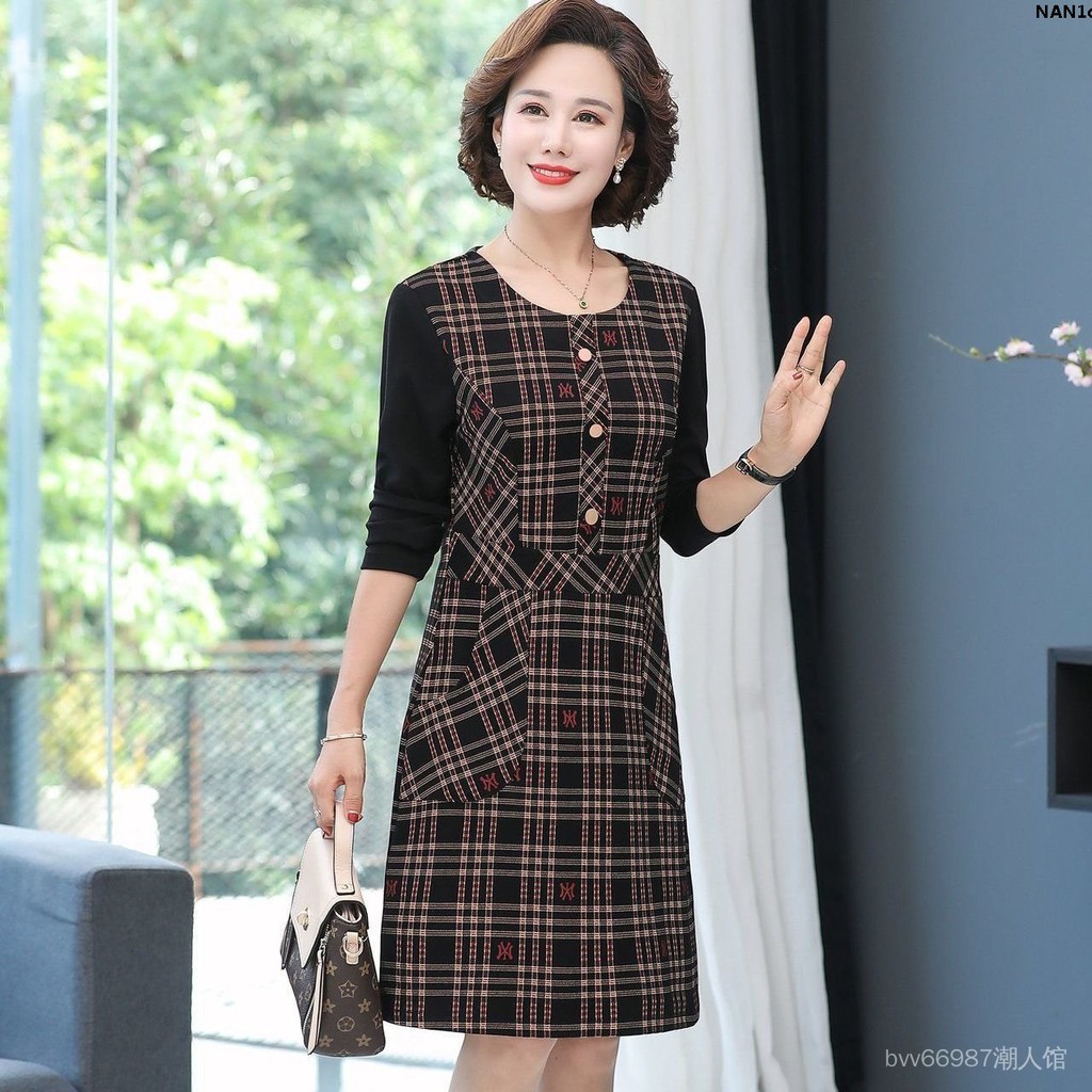 Đầm Sọc Ca Rô Thời Trang Mùa Đông Dành Cho Phụ Nữ Trung Niên 2021 40-272 | BigBuy360 - bigbuy360.vn