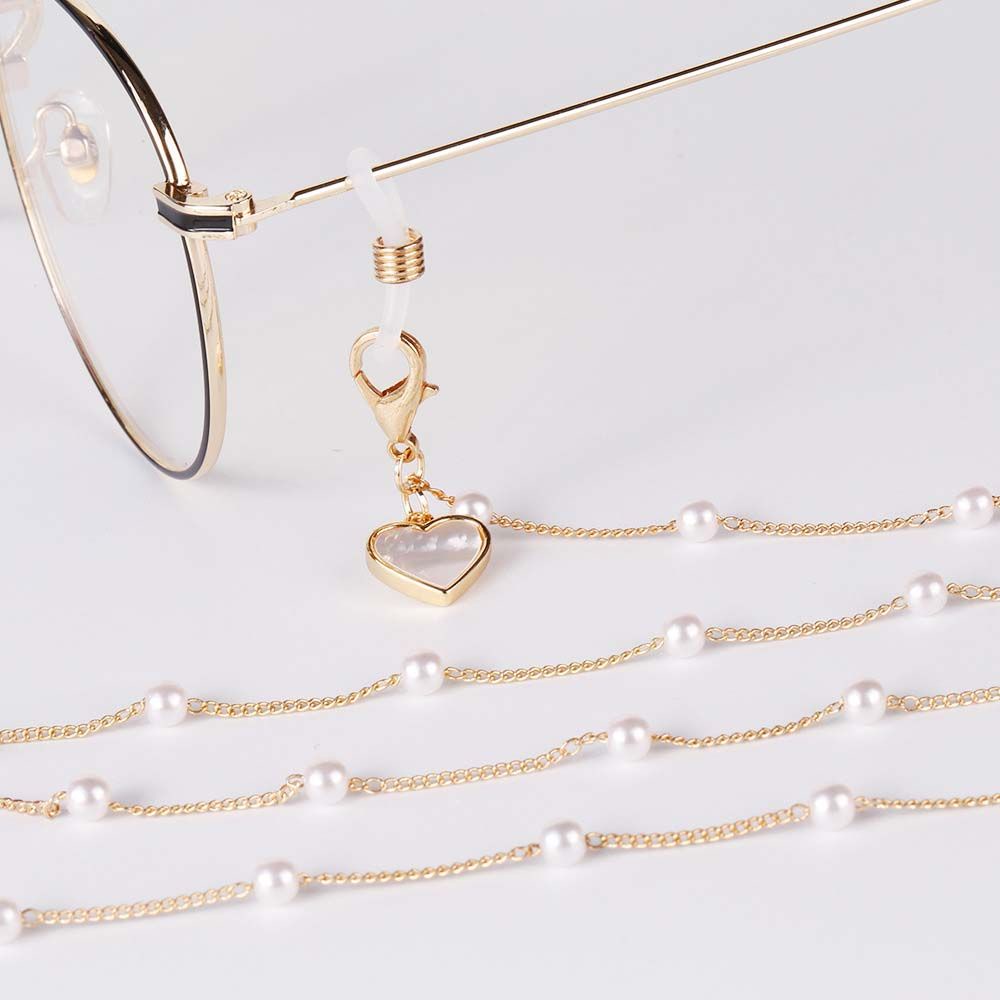 Dây chuyền / dây đeo kính / khẩu trang chống thất lạc bảo vệ khuôn mặt thiết kế chuỗi đính ngọc trai thời trang Unisex