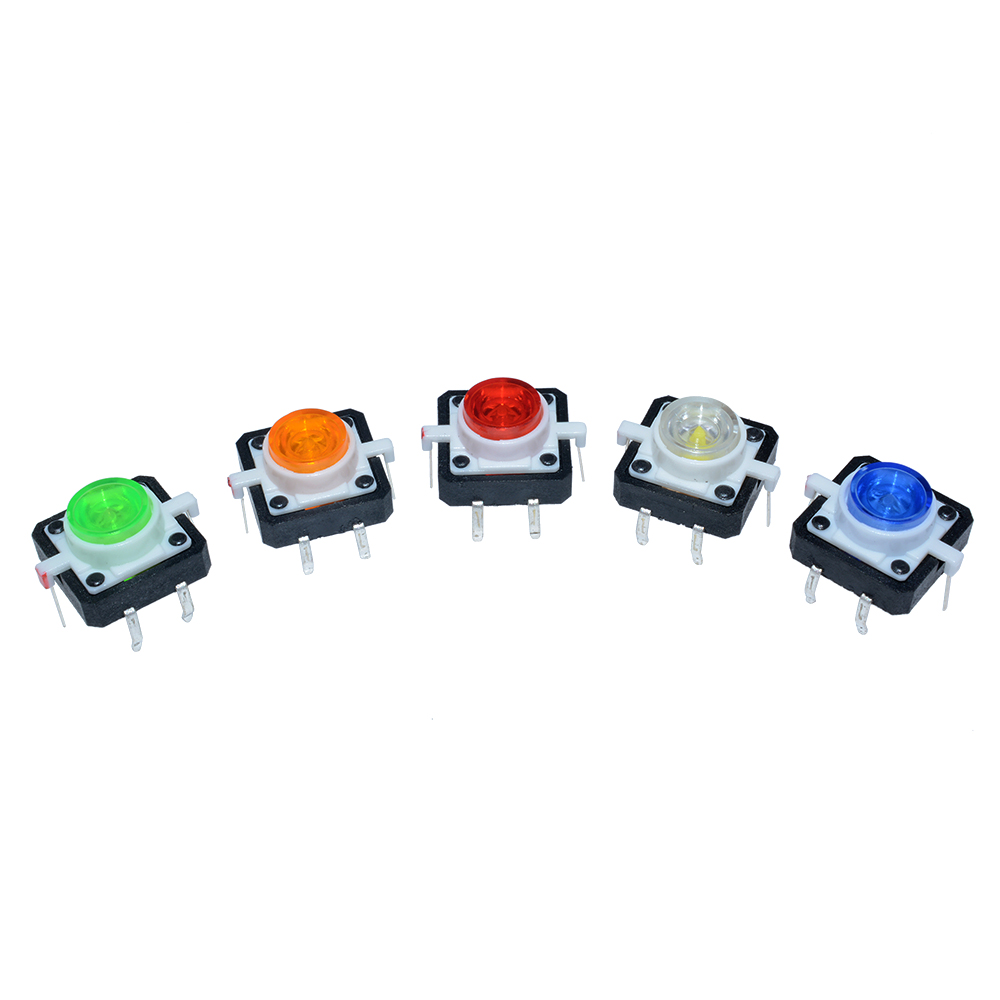 5 Công Tắc Nút Nhấn 1 Bộ 12x12 X 7.3mm 5 Màu Kích Thước 12x12 X 7.3mm 12x12 X 7.3mm