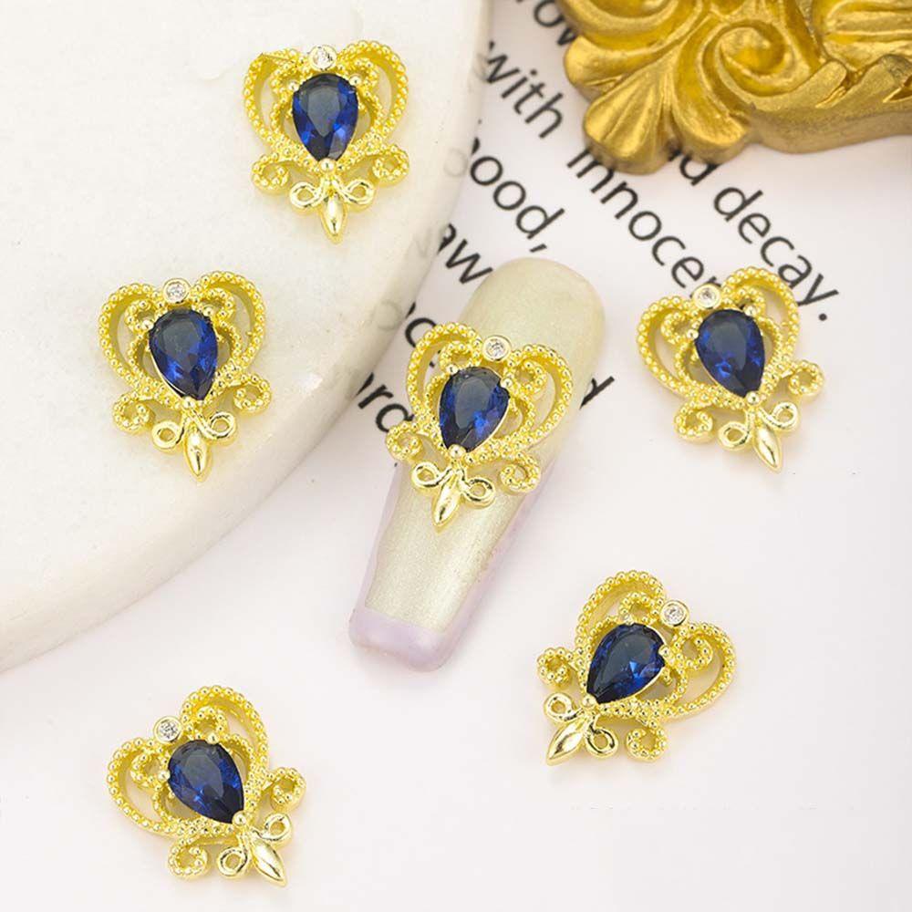 Phụ Kiện Trang Trí Móng Tay 3D Bằng Hợp Kim DIY Hình Trái Tim Phong Cách Nhật BảnHạt Charms Đính Móng Tay