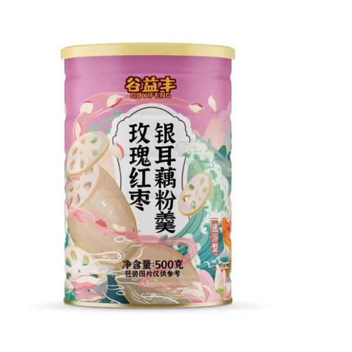 Hộp củ bột sen mix hạt dưỡng nhan, hoa quả sấy GUYIFENG 500g
