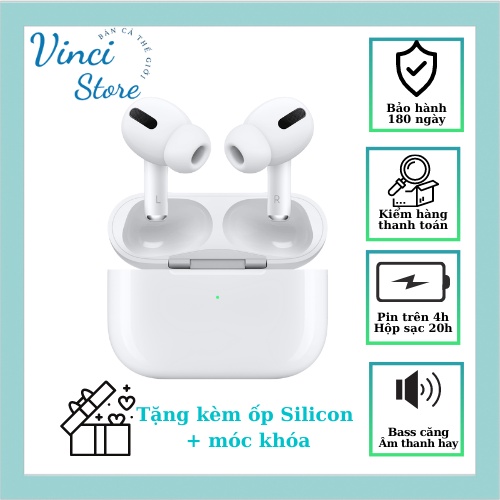 Tai nghe bluetooth bản Pro màu đen - trắng, tai nghe không dây pin trên 4h SD, pop-up báo pin, định vị, xuyên âm, khử ồn