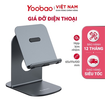 Giá đỡ điện thoại để bàn YOOBAO B4 Hợp kim nhôm Điều chỉnh độ cao - Hàng chính hãng - Bảo hành 12 tháng