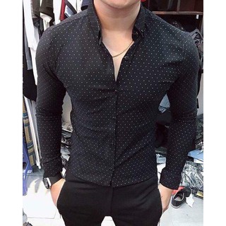 Áo Sơ Mi chấm bi Nam kiểu dáng công sở