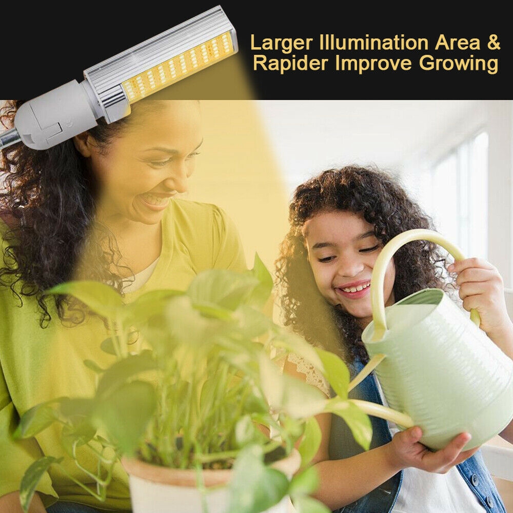 E27 Đèn LED định thời gian phát triển ánh sáng đầy đủ Quang phổ đèn thực vật trong nhà 5 mức có thể điều chỉnh độ sáng 360 °