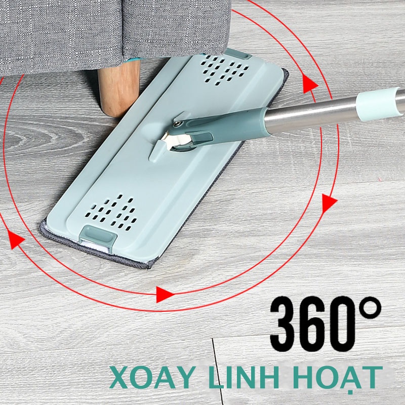 Bộ cây lau nhà 2 ngăn xoay 360 độ tách nước bẩn tự vắt thông minh, tiện lợi, chổi lau nhà tiện lợi