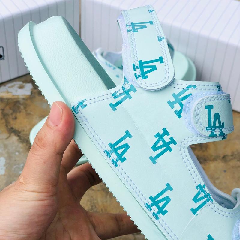 Giày Sandal 𝐌𝐋𝐁 ❤️FREESHIP + Hộp + Lùi 1 size❤️ xăng đan mlb LA thể thao nam nữ - đế api bền và bám tốt- màu xanh