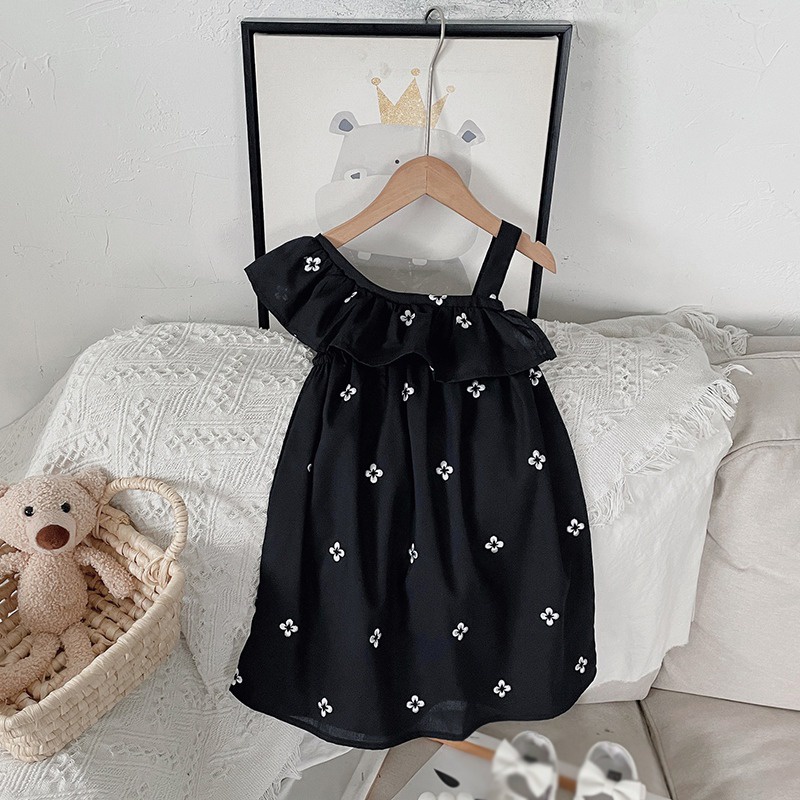 Đầm Bé Gái Đầm Công Chúa Không Tay In Hoa Kiểu Hàn Quốc Thời Trang Mùa Hè Se7en