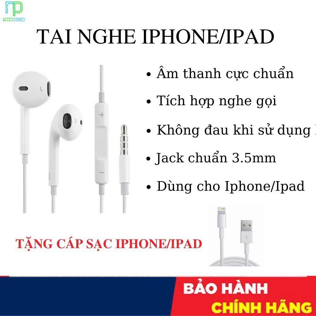 Tai nghe IPHONE 5,5s,6,6s,6plus,6splus và IPAD chính hãng 1 ĐỔI 1 S035