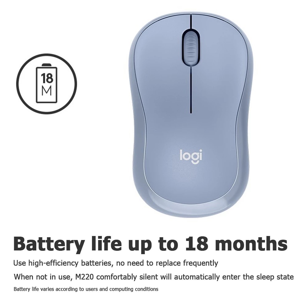 Chuột Gaming Không Dây Logitech M221 1000DPI VớI ĐầU NhậN USB 2.4GHz