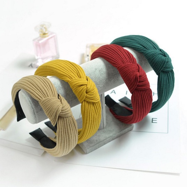 Bờm Tóc Turban Hàn Quốc Vải Nhung Sành Điệu Sang Chảnh - Băng Đô Turban Rửa Mặt Trang Điểm