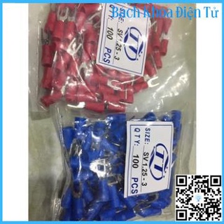 100 đầu cos tròn 1.25-3, đầu cốt chữ o, rv1.25-3, cốt tròn 1.25-3, đầu cos dây điện, cốt tròn