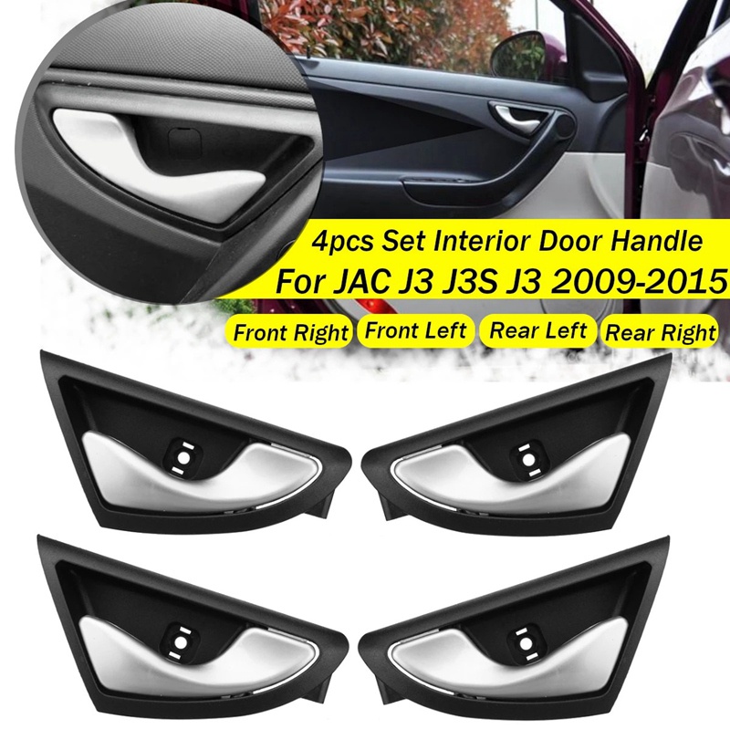 Set 4 Tay Nắm Cửa Xe Ô Tô JAC J3 J3S Turin 2009-2015 6105230U8010 6105240U8010 Bạc Mờ