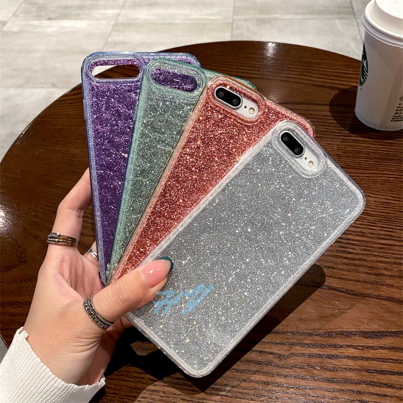 Ốp Điện Thoại Mềm Trong Suốt Chống Sốc Phối Kim Tuyến Cho iPhone 6 6s 7 8 Plus SE 2022 2020 X XR Xs Max