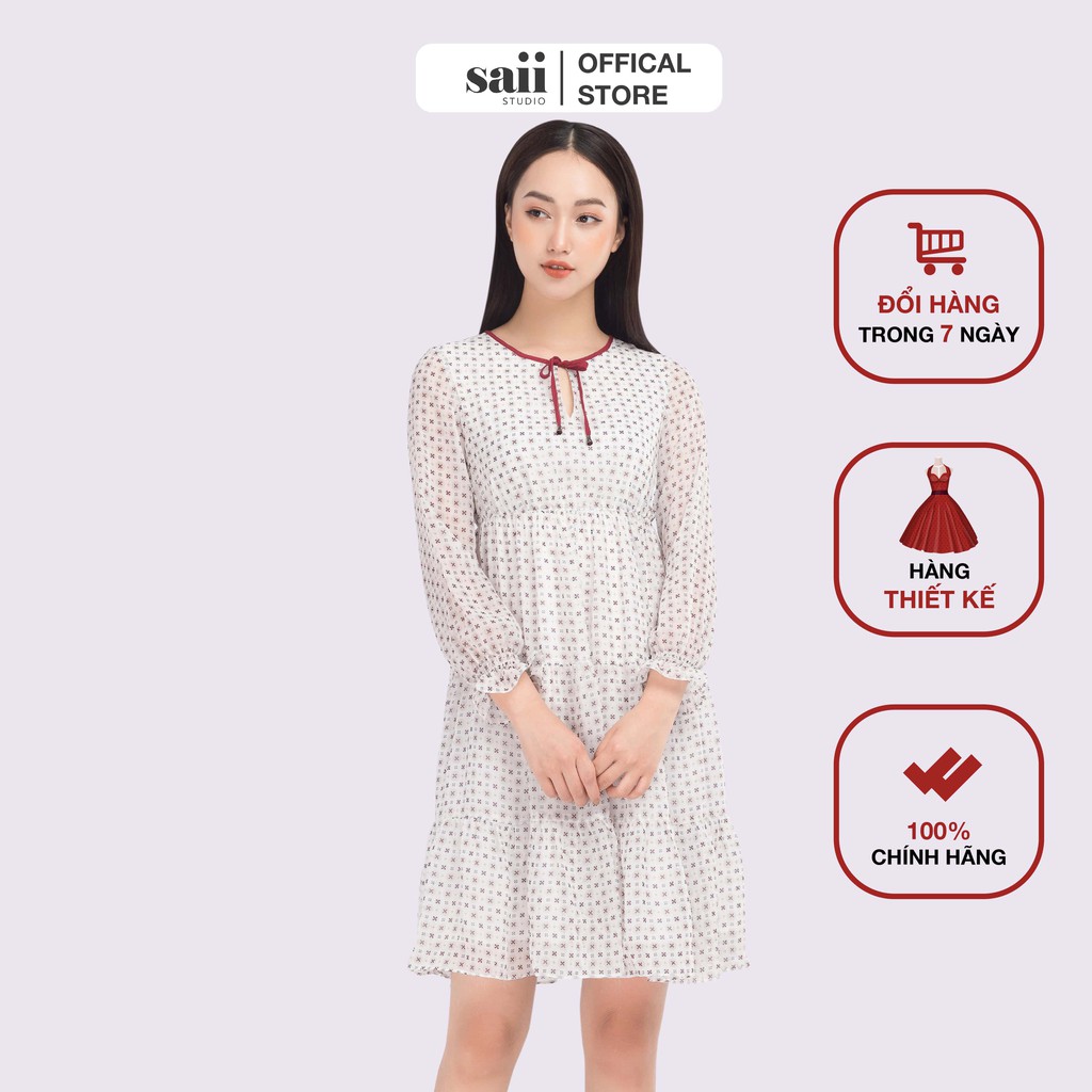 Đầm Babydoll SAII Thiết Kế Bèo Tầng Hoạ Tiết Hoa Nhí DA241